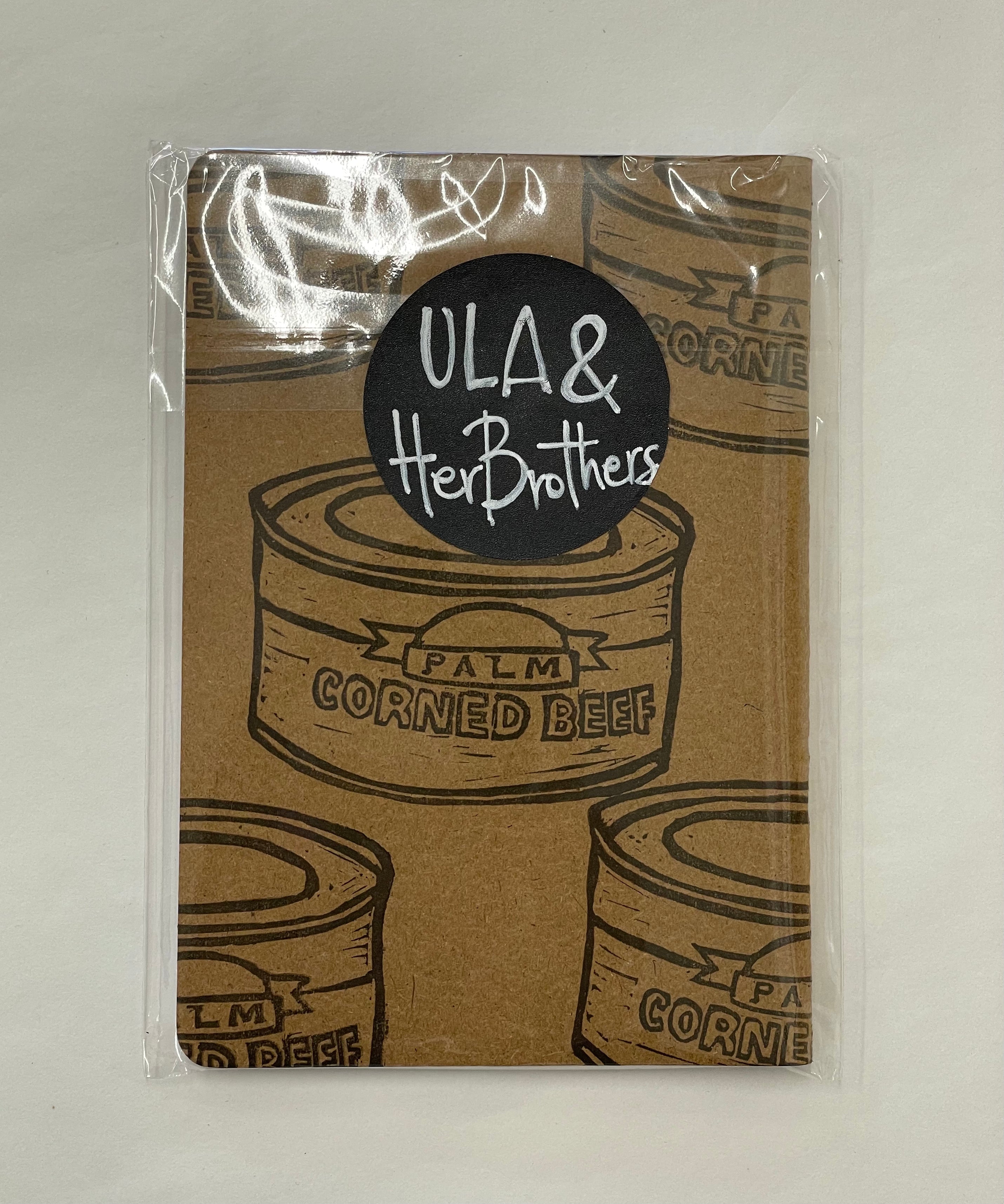 Corned beef A6 Handmade & Handprinted Unlined Notebook by Ula&HerBrothers