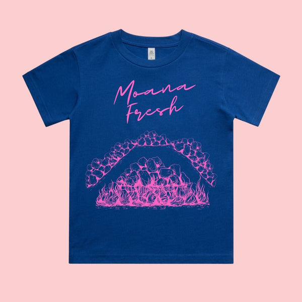 Moana Fresh UMU Kids Tee - Hot pink on Moana BLUE (size 2/4/6)