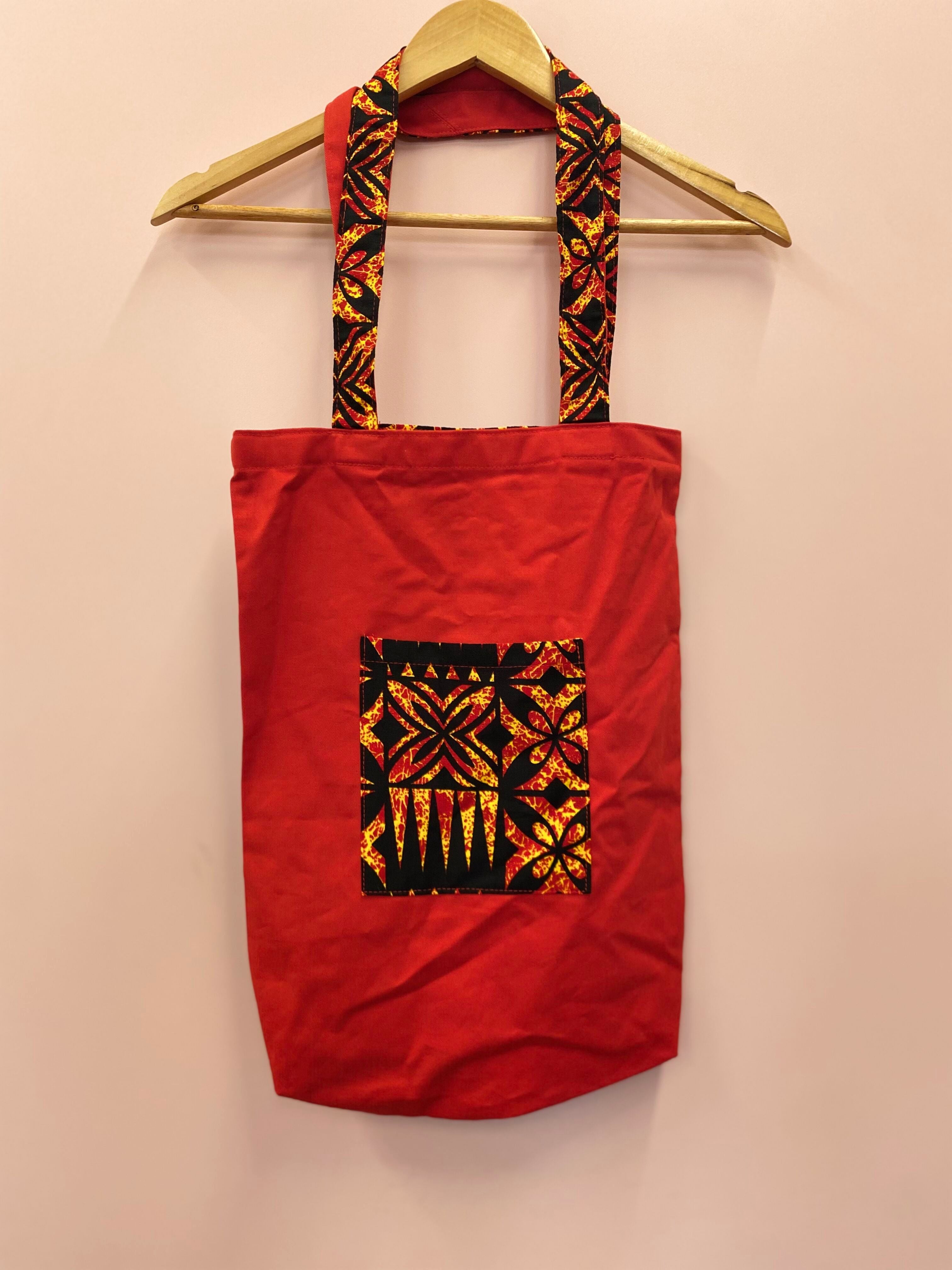 Tote Bag Small - Red/Yellow Pacifica Print- Moana Oa
