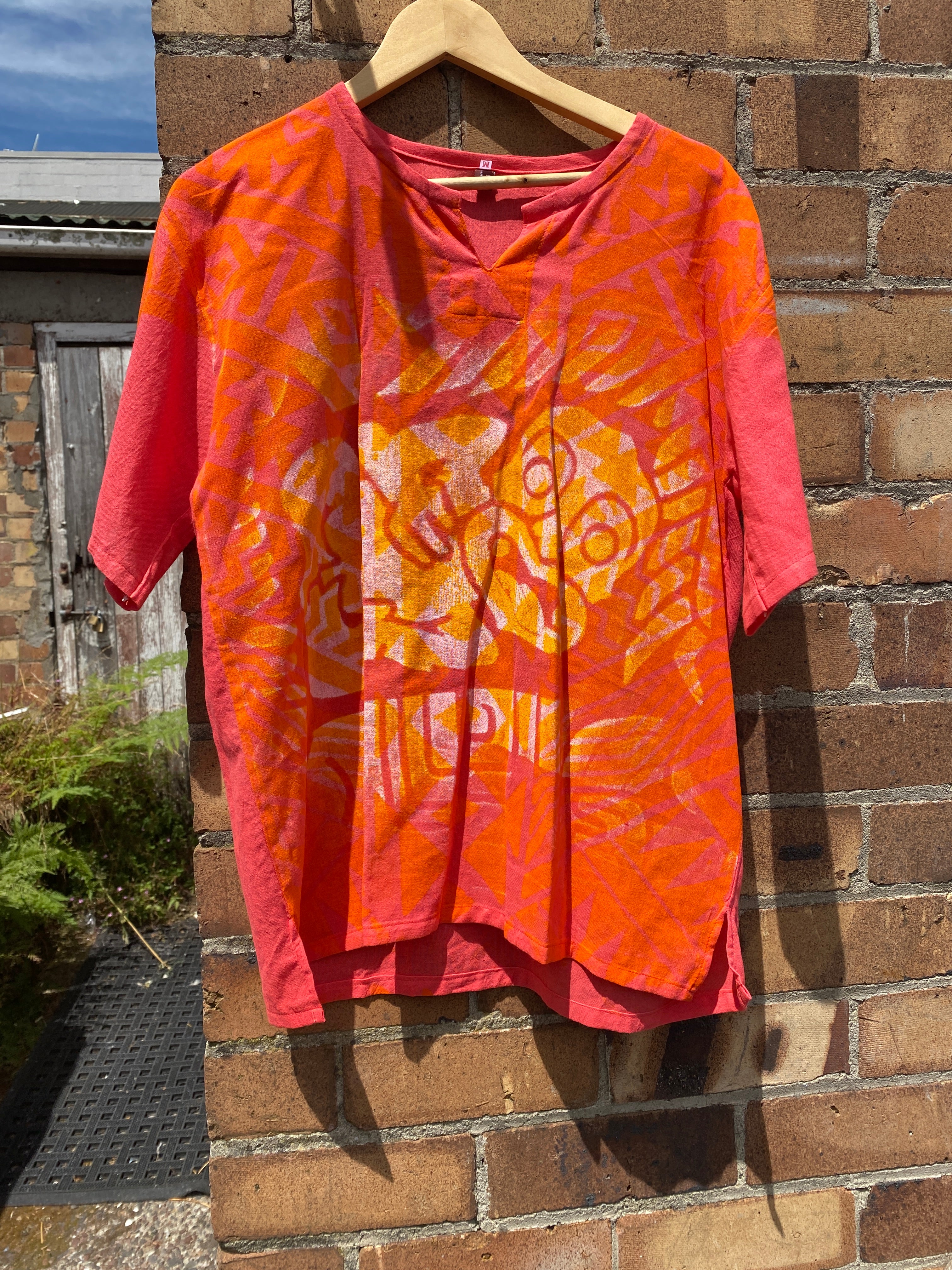 Hand-printed Coral Adult Shirt by Numa Mackenzie