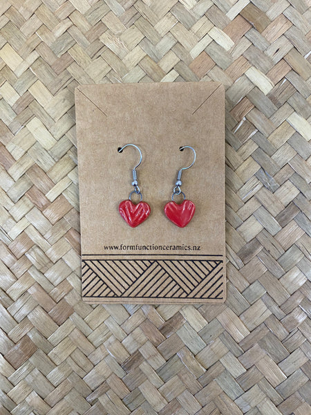 Moana Heart Drop Ceramic Earrings by Form & Function Ceramics