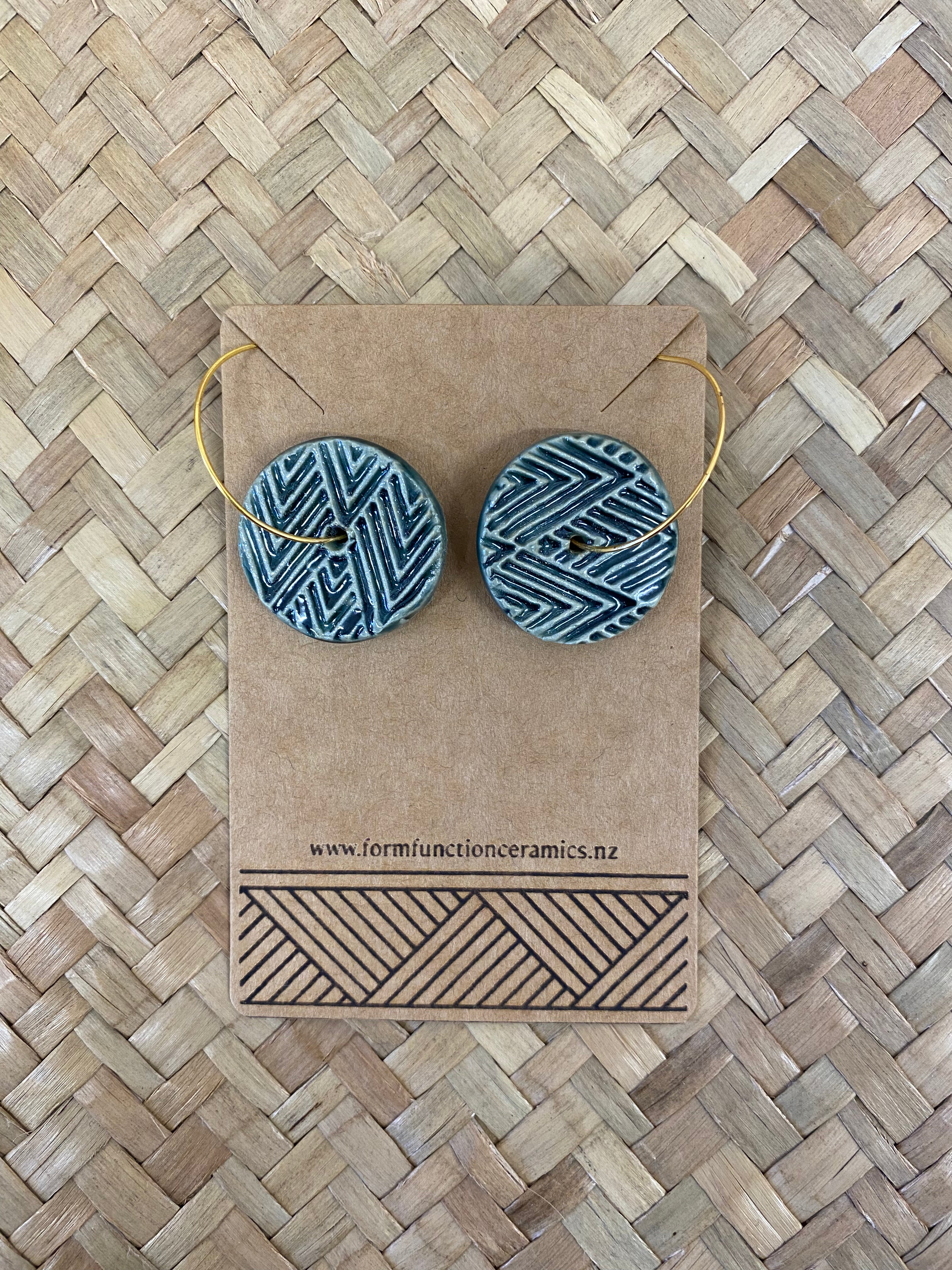 Moana Round Hoop Ceramic Earrings by Form & Function Ceramics