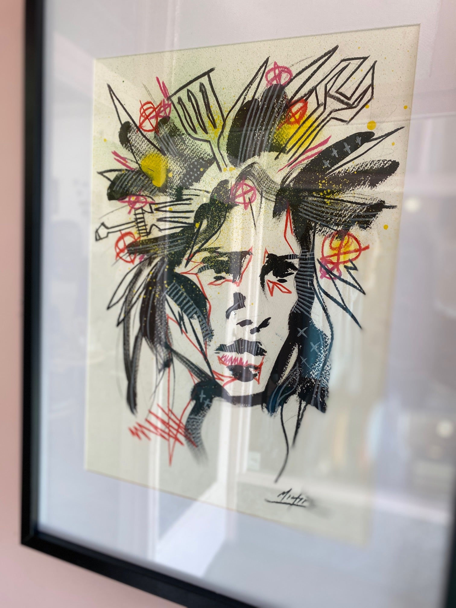 Foufou study (1) - framed original artwork by Marcus Hipa (Aotearoa Shipping Only)