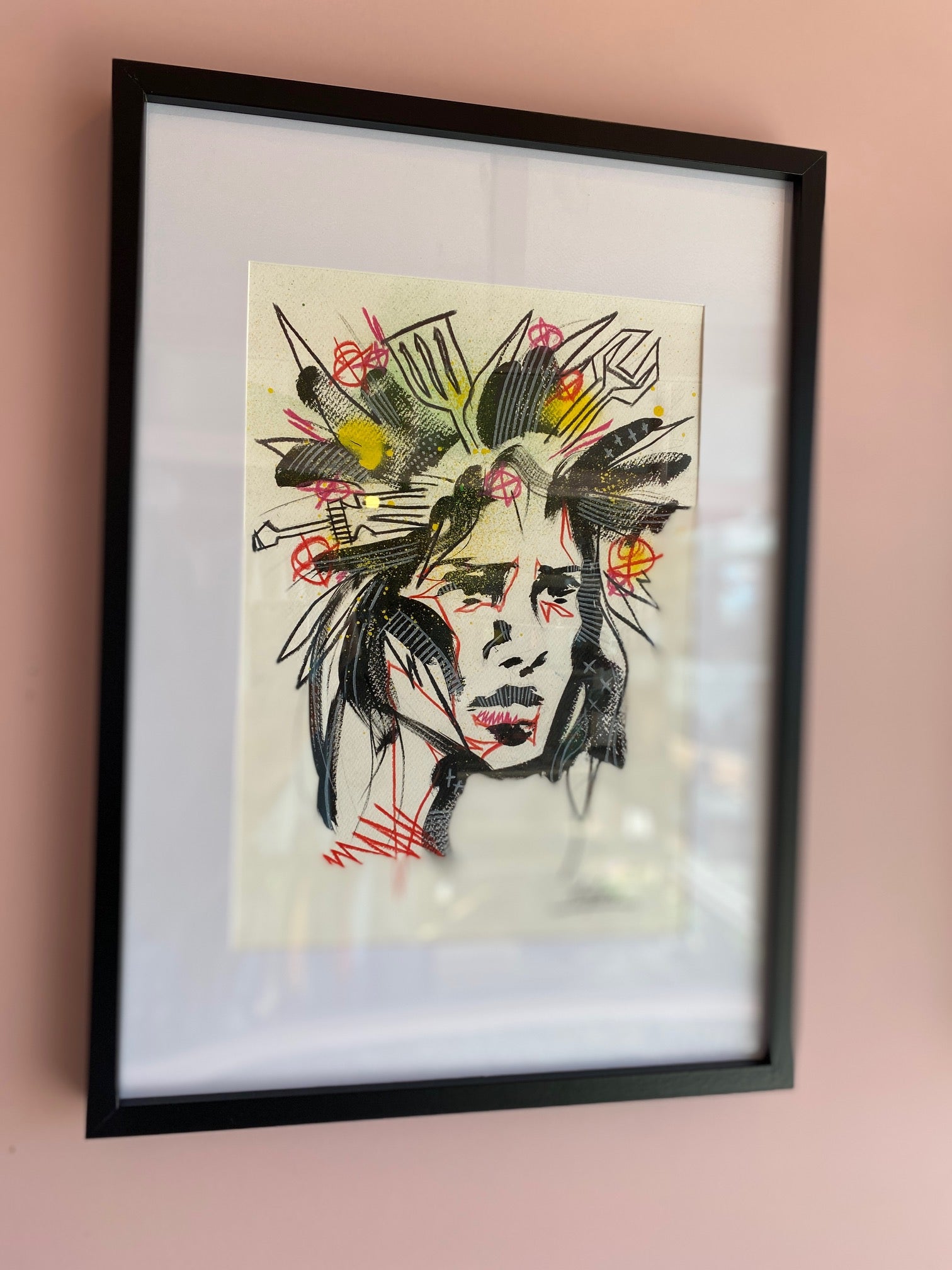 Foufou study (1) - framed original artwork by Marcus Hipa (Aotearoa Shipping Only)