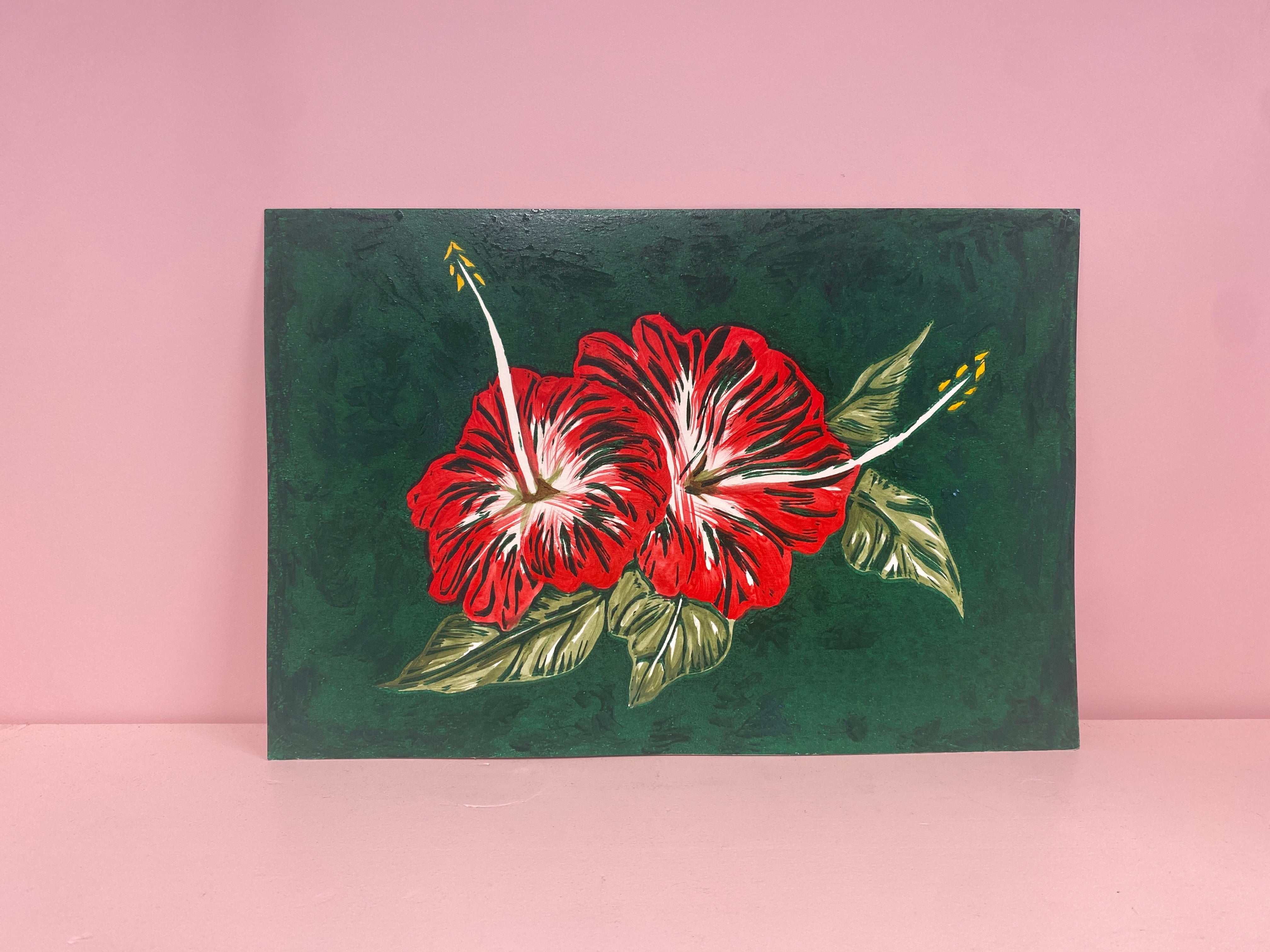 Green Hibiscus Series by Lepo Art Studio