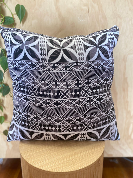 Grey/White Cushion by Moana Oa (Large 60cm x 60cm)