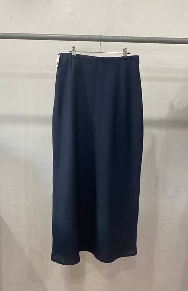 Bias Florence Skirt in Navy Linen by Papa Clothing