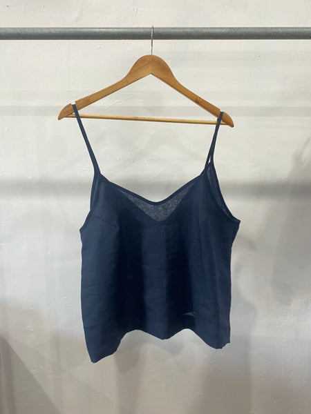 Jaq Cami in Navy Linen by Papa Clothing