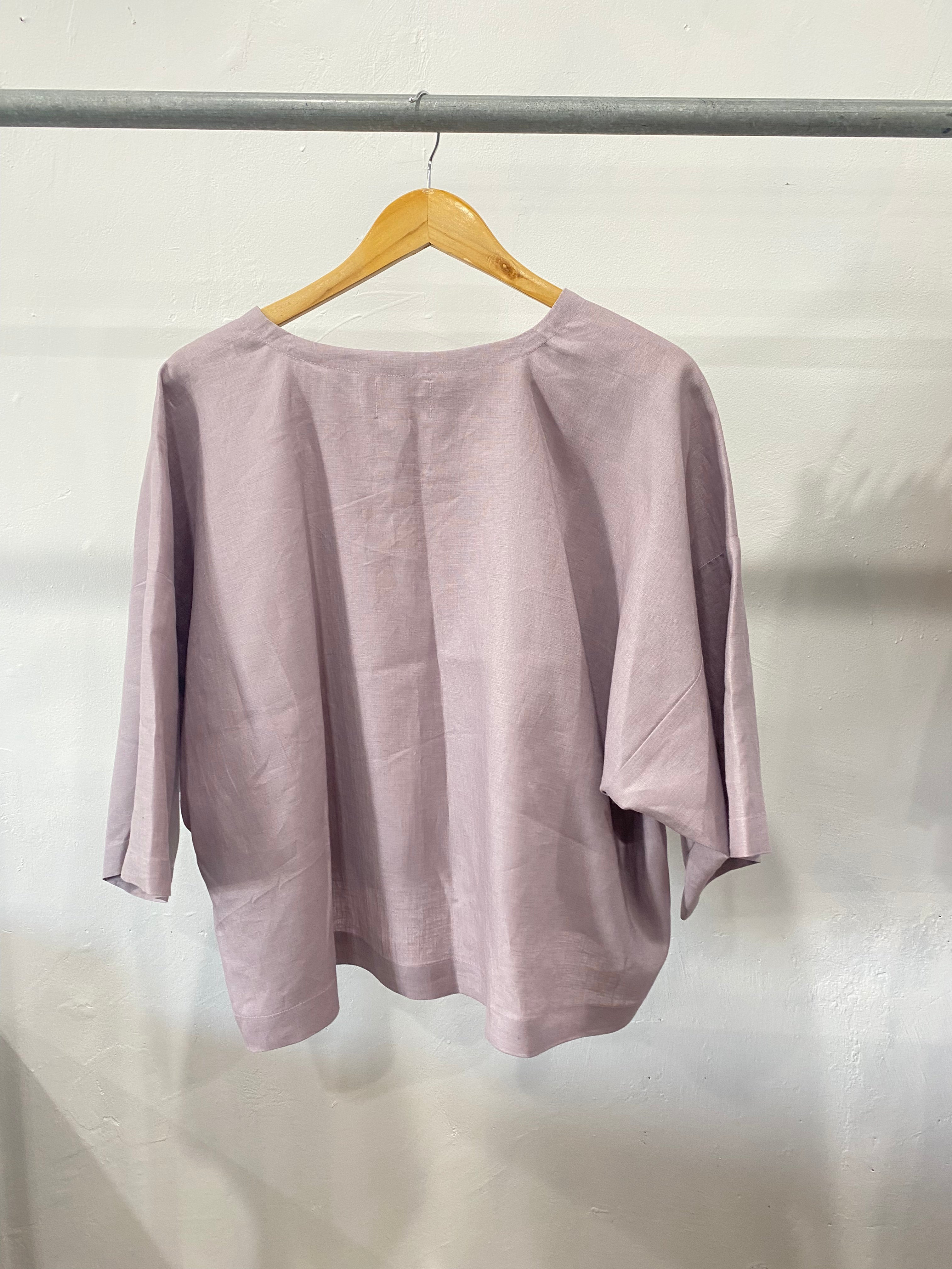 Tito Crop Top- Lavender Linen by Papa Clothing