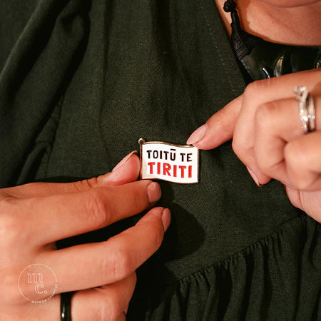 'Toitū Te Tiritiʻ Enamel Pin by Maimoa Creative