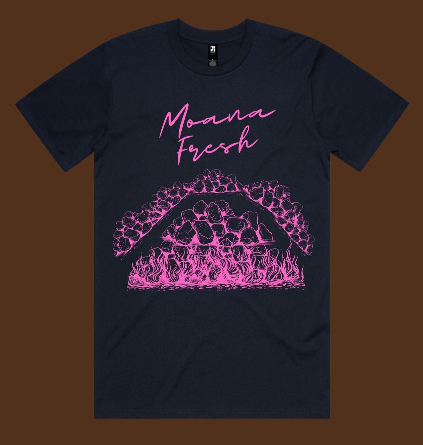 Moana Fresh UMU Adult Tee - Hot pink on BLUE