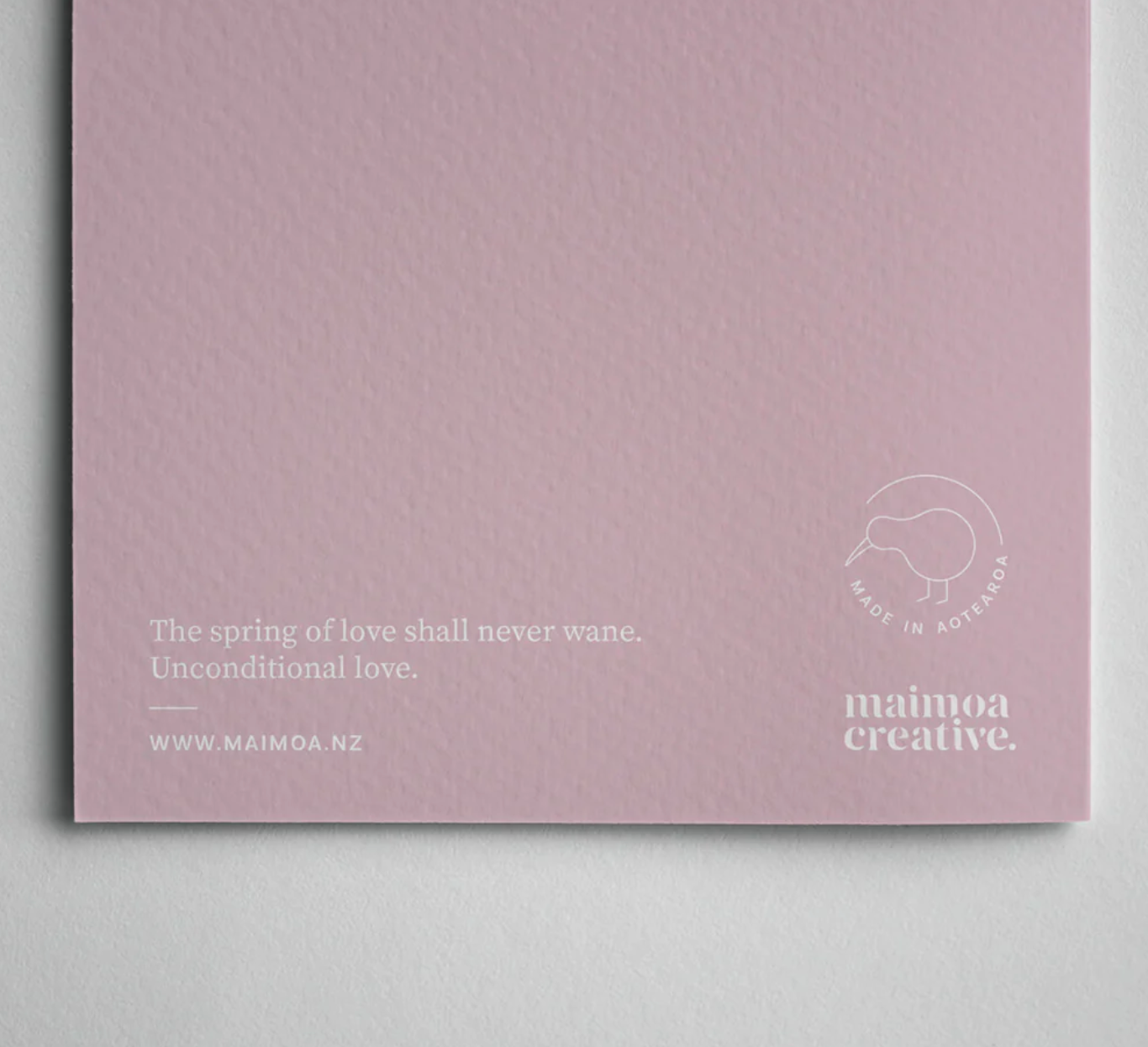 E kore te puna aroha e mimiti - 'The spring of love shall never wane. Unconditional Love' Greeting Card by Maimoa Creative