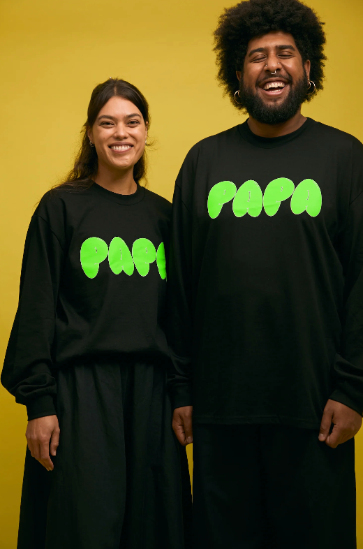 Bubble Longsleeve Tee ~ Black (non gendered) by Papa Clothing