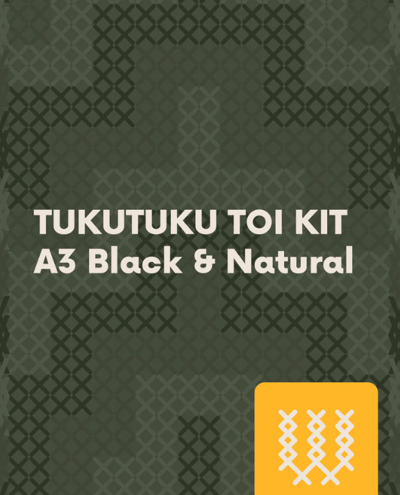 Whatu Creative - Tukutuku Toi A3 Kit Black/Natural Ply