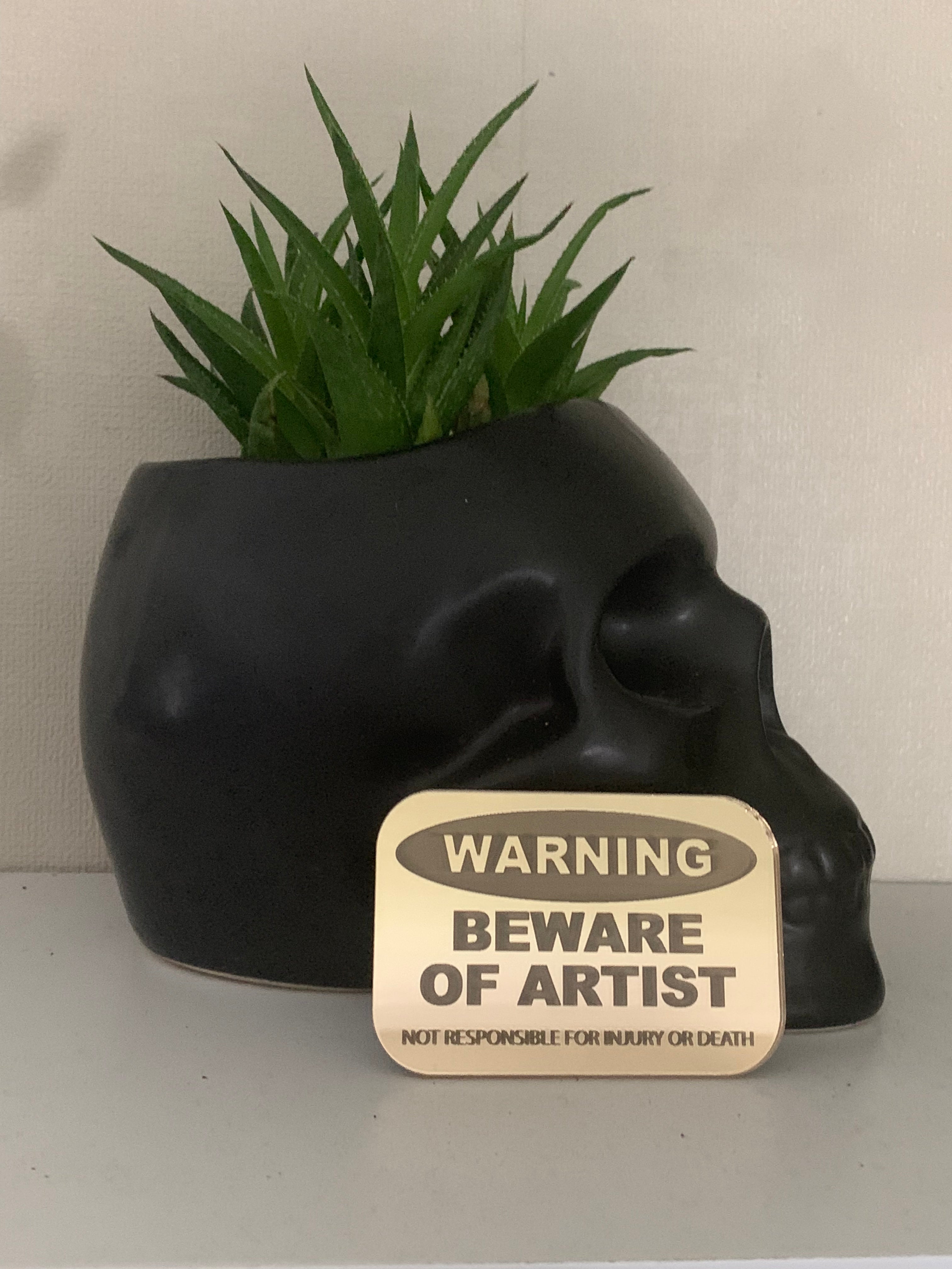 WARNING - Beware of Artist badge by Darcell Apelu