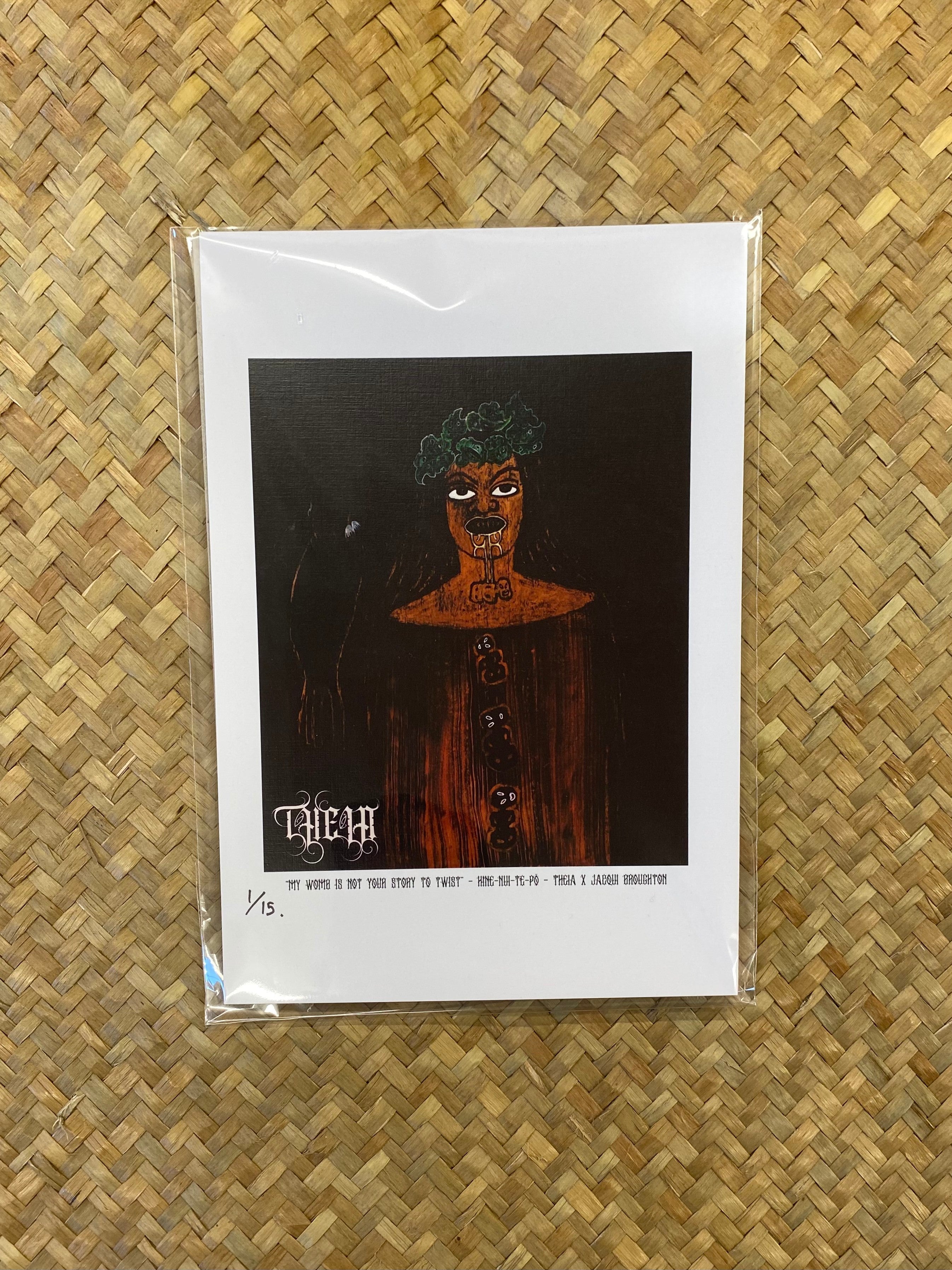 "My Womb Is Not Your Story To Twist!” - HINE-NUI-TE-PŌ | Theia x Jacqui Broughton