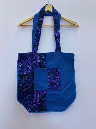 Tote Bag Medium - Purple with Panels 1  - Moana Oa