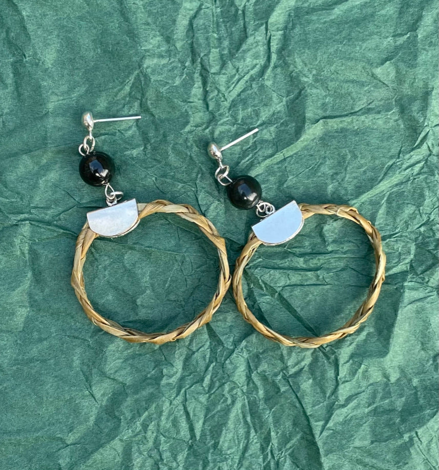 Pounamu Ahi Hoops (studs) by Ahi Raranga