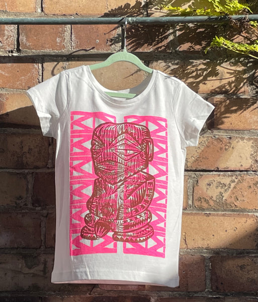 Hand-printed T-Shirt & Singlet (Tamariki) Size 6 by Numa Mackenzie