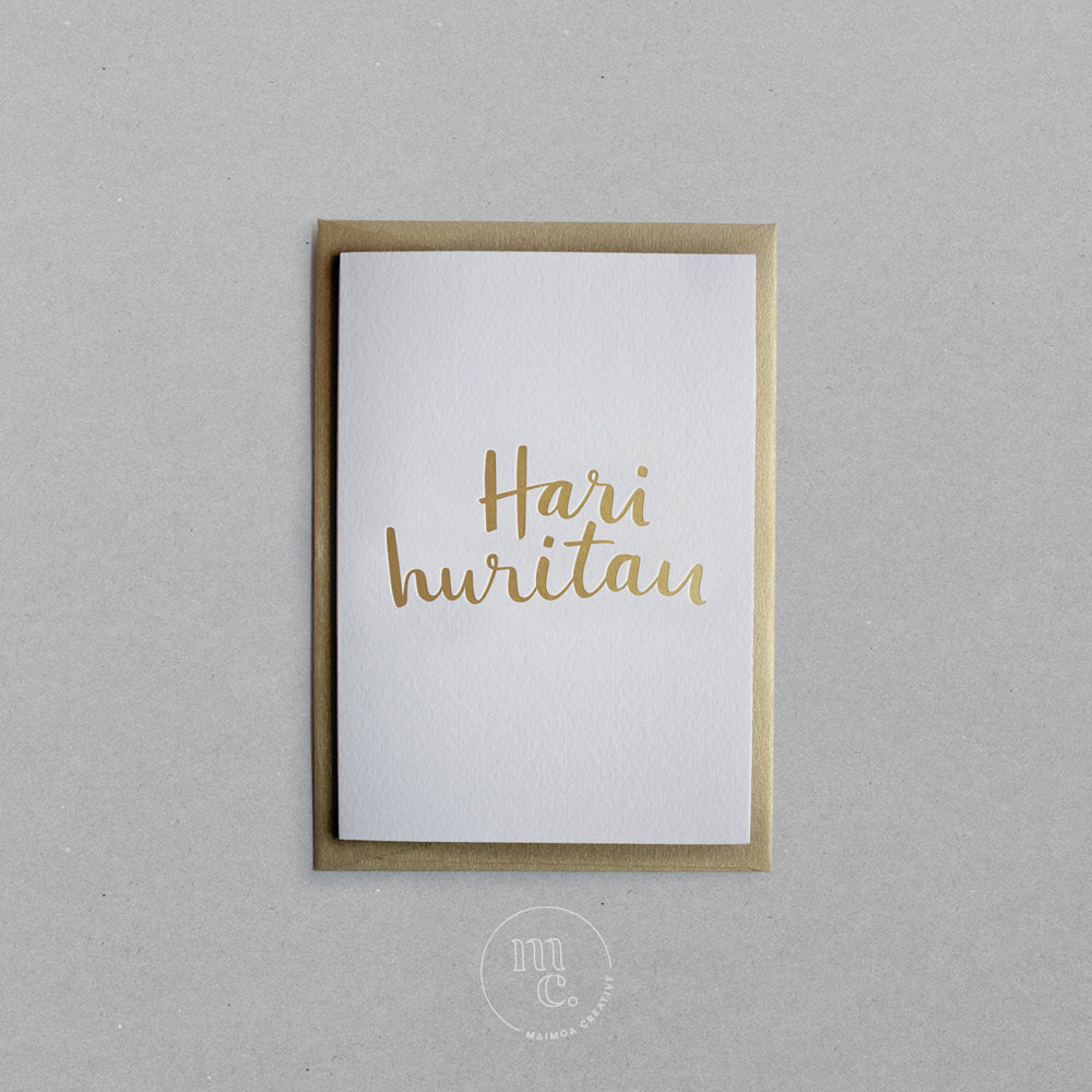 Hari Huritau - 'Happy Birthday/Happy Anniversary' Greeting Card by Maimoa Creative
